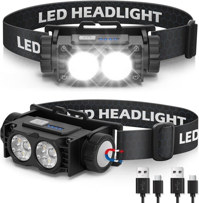 Lampe ontale étanche à 8 led, Rechargeable par USB, avec