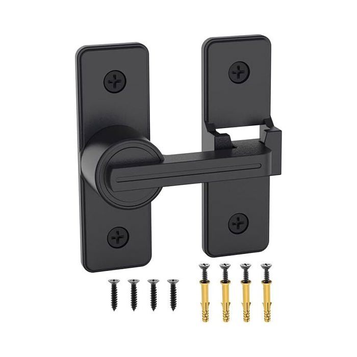Lot 5 Loquets Noirs Avec Cadenas - Fermoirs Sécurité Pour Armoires, Portes - Vis Cachées, Facile à Installer