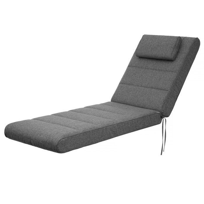 Bjird - Coussin Chaise Longue pour Jardin - siège 60x122 cm Graphite - Coussin Bain de Soleil extérieur-intérieur