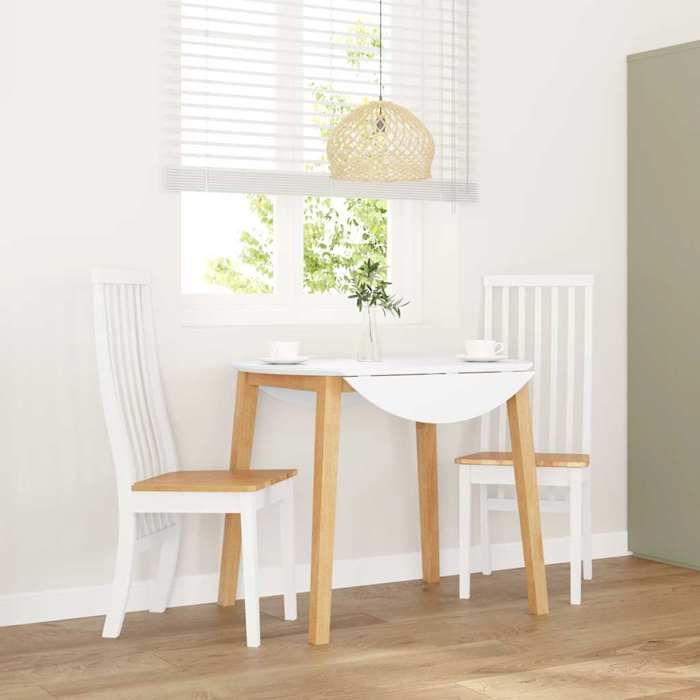 Chaises à manger moderne - UU - - Lot de 2 - blanc bois massif caoutchouc LV2009