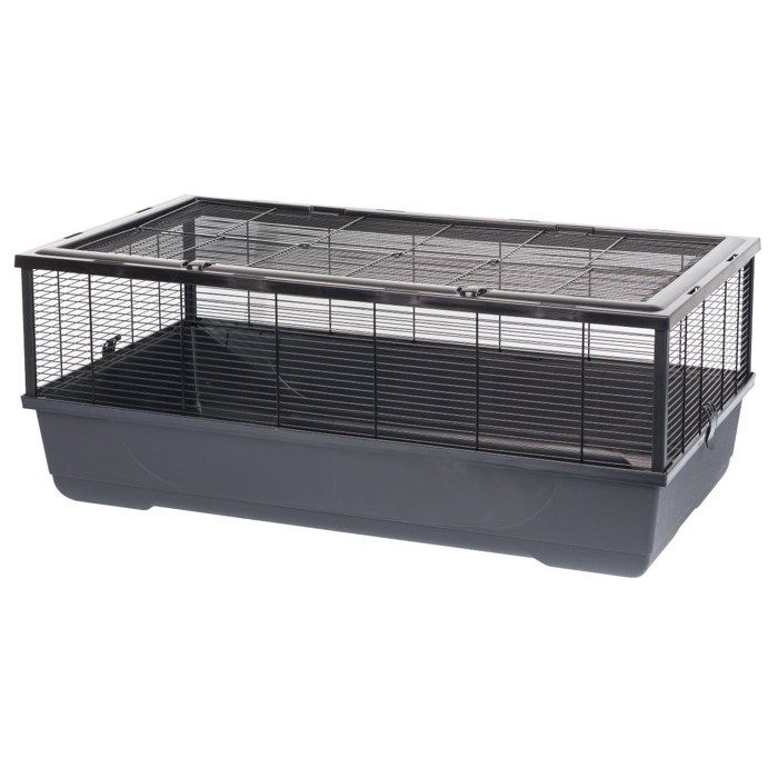 Cage pour rongeurs - INTER-ZOO - Bernie black - 100 x 54 x 39 cm - Gris - Montage facile