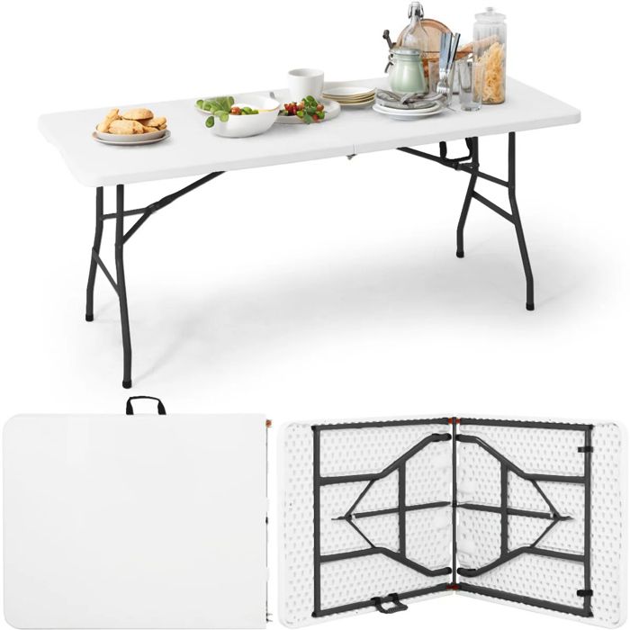 Table Pliante - Sleivant Table de Jardin 8 Personnes - Table de Pique Nique 180x70x74cm - Table Longue Camping Exterieur
