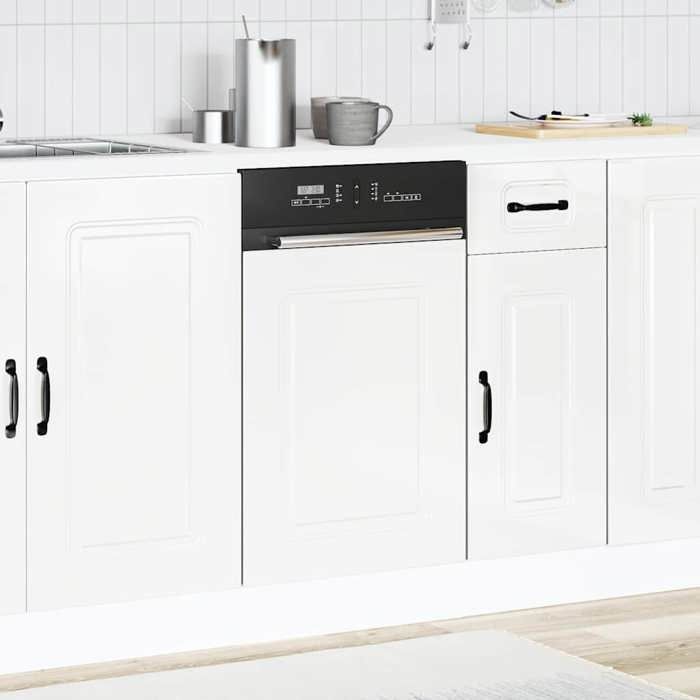 Moderne Buffet cuisine - Panneau de lave-vaisselle Kalmar - - vidaxl - blanc brillant 45x1 5x67 cm @@1913