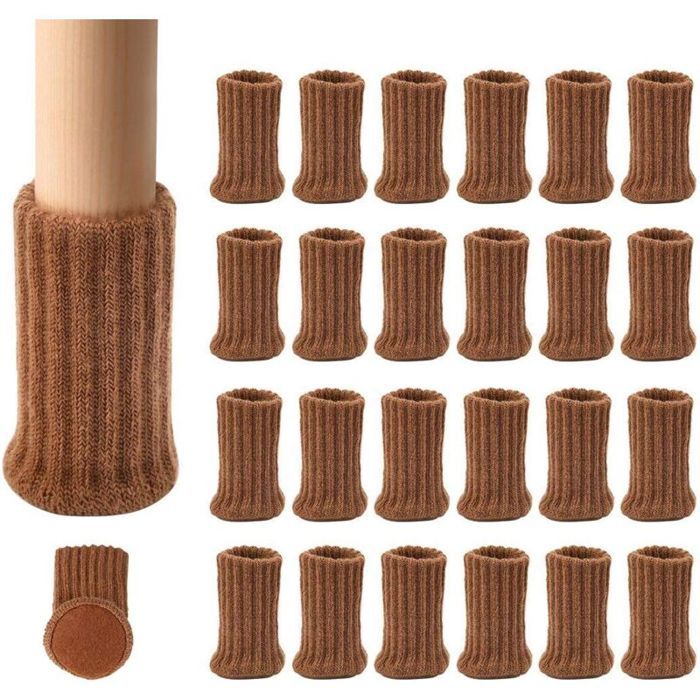 24 Paires de Chaussettes de Meubles en Tricot Antidérapantes pour Pieds de Chaises pour éviter Les Rayures et réduire Le Bruit