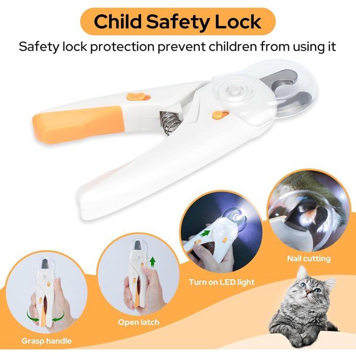 Meilleurs prix pour Coupe-griffes pour chiens et chats avec éclairage LED puissant. Coupe-griffes pour chiens et chats. Pour petits moyens et grands