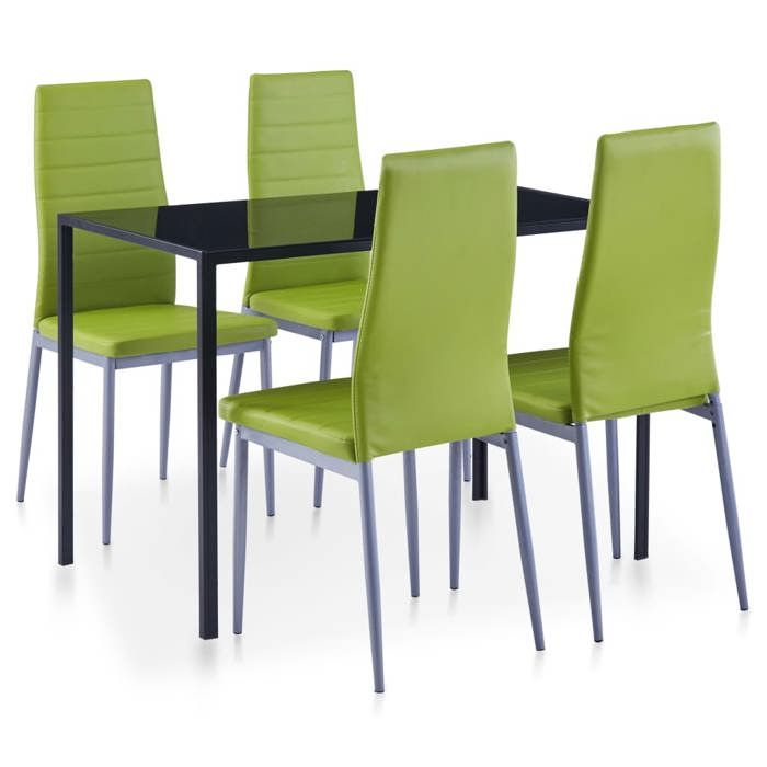BEWI®Mobilier de salle à manger - Table de cuisine et chaises - Pour restaurant/famille - 5 pcs Vert - Hauteur:74cm &Promo120501
