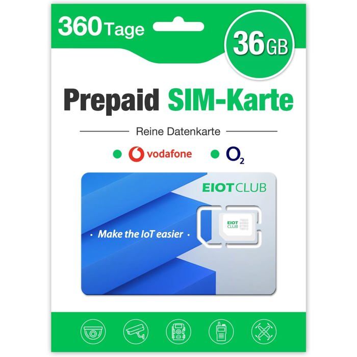 Carte SIM Prépayée 5G/4G LTE 36 Go pour Caméras et Routeurs — free download