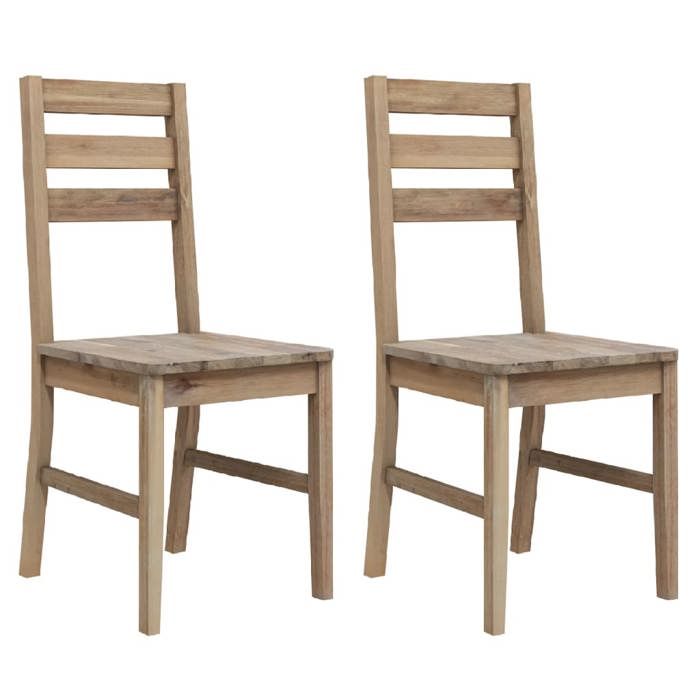 Chaises à manger en bois dacacia - CLARENCE - Lot de 2 - Bois dacacia solide - 42x49x90 cm - Marron