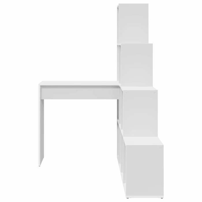 Bureau BURKE Blanc Table à écrire dangle - 1 PERSONNE - Blanc 101 5x149 5x149 5 cm - Bois dingénierie BB253