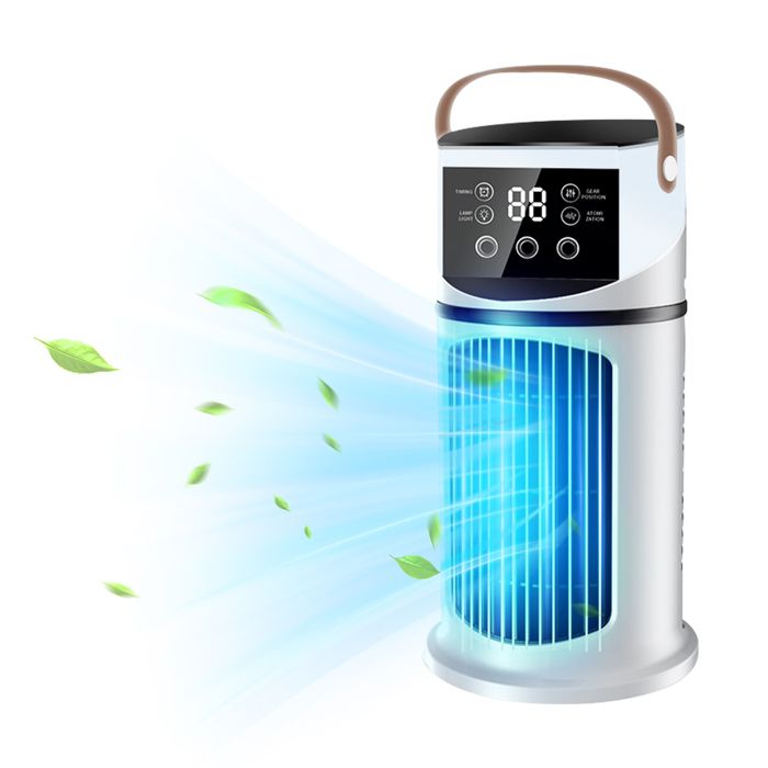 Ventilateur climatiseur portable 4 en 1 9 vitesses de ventilation convient à une utilisation à domicile/au bureau blanc - Uverbon