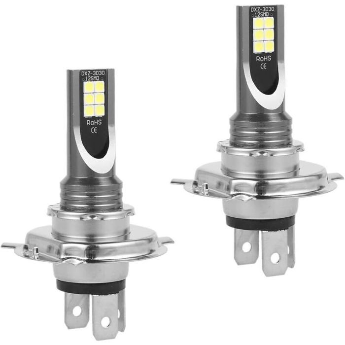 2 Pcs Ampoules H4 LED de Phare en Boîte Voiture Ampoule Led 50W/14000LM/IP68 Etanche Feux de Brouillard 2 Ampoules 6000-6500K Lu