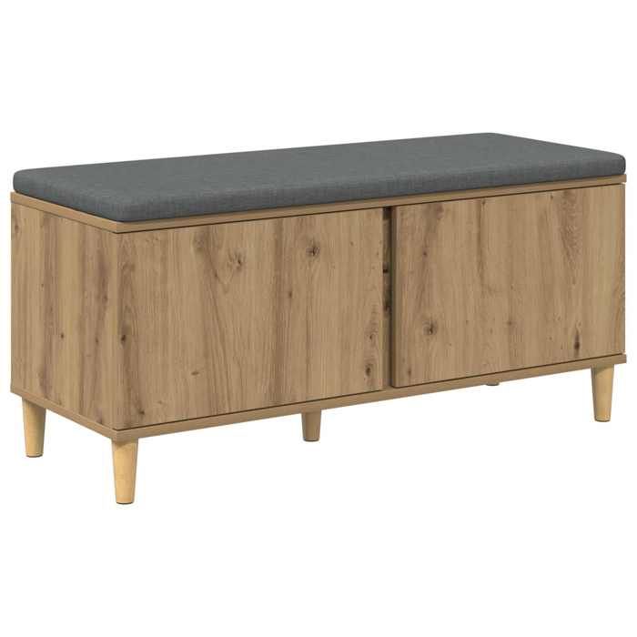 Saison Soldes Banc dentrée avec coussin - SARAZYJ - pour 2 Personnes - Chêne artisanal 60x38x46 cm MM6263 Saison Soldes Banc dentrée avec coussin - SARAZYJ - pour 2 Personnes - Chêne artisanal 60x38x46 cm MM6263