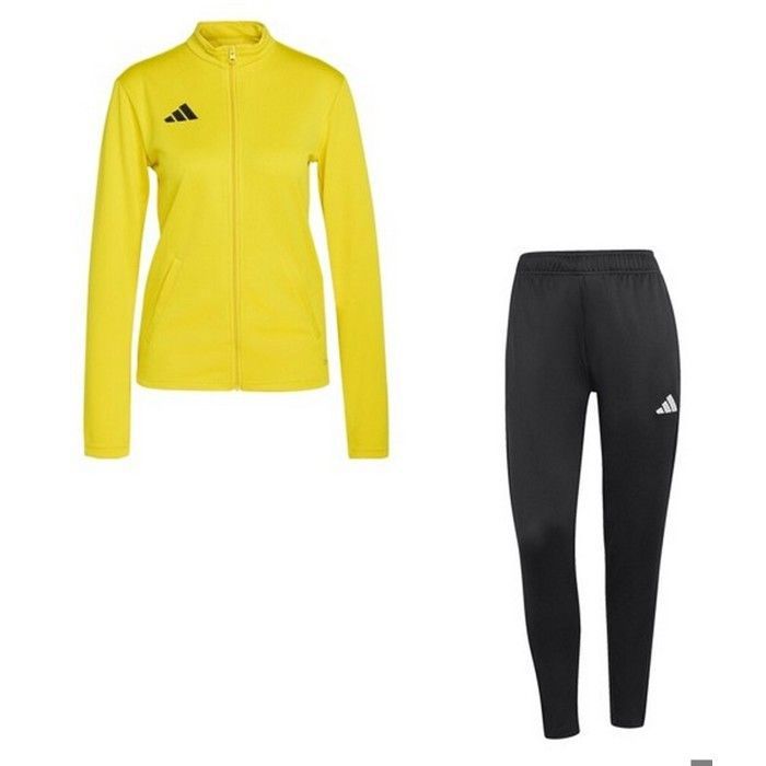 Jogging - ADIDAS - Survêtement femme Jaune & Noir - Respirant - Veste col montant zippée - Pantalon chevilles zippées