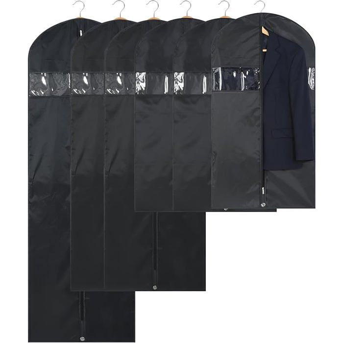 6 Pièces Housse Vetements à Suspendre 60x180/150/100cm Housse de Protection Tissu Ox Anti Poussière Imperméables