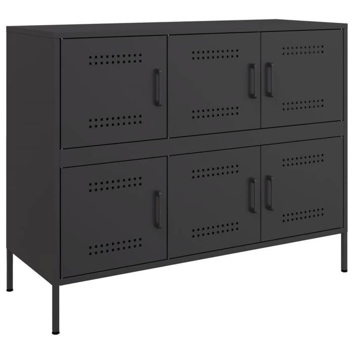 VENTE-FLASH Buffet BAS - noir 1005x39x79 cm - acier(17457843096)VIDAXL