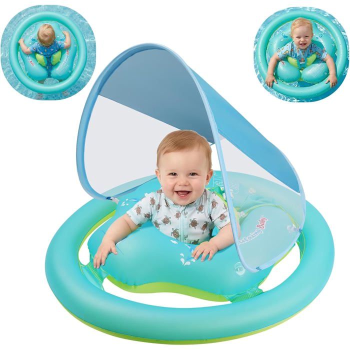 Bouée Bébé Natation avec Pare-Soleil UPF50+, Flotteur Piscine Enfant 1