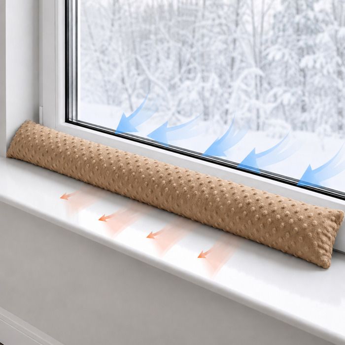 Boudin de porte 150 cm – isolant froid coupe-vent porte et fenêtre décoratif chambre enfant minky beige