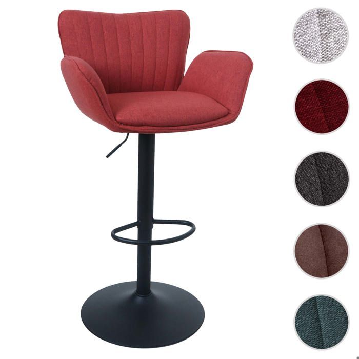MCW Tabouret de bar MCW-M67 rouge pied noir