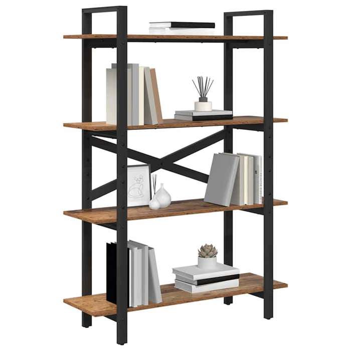 Meuble Étagère - Marron - Étagère de rangement - Bois Ancien 100x335x140 cm Bois dingénierie B5234
