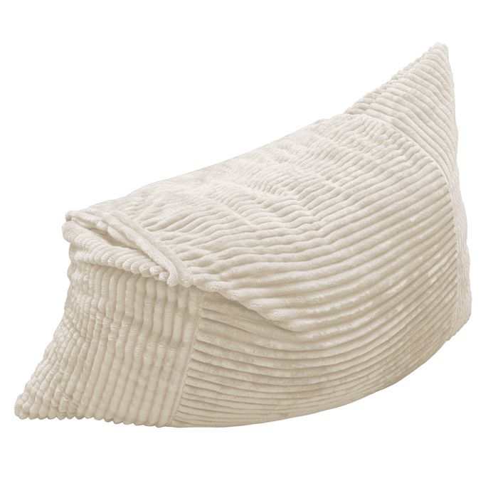 Fauteuil bean bag convertible 3 en 1 – Blanc – 180 x 125 cm – Mousse à mémoire de forme