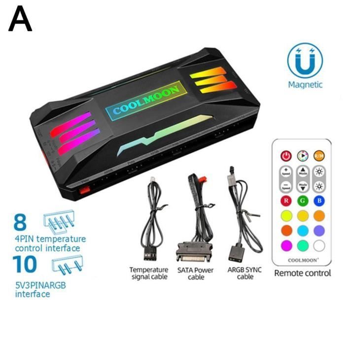 Contrôleur ARGB Binghe 5V 3-Pin Avec Télécommande - Pour Ventilateurs PC, Bandes LED - Alimentation SATA