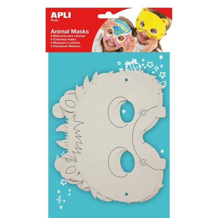 Lot de 6 masques en carton à décorer Animaux - Blanc - Pour enfants à  partir de 3 ans - Cdiscount Jeux - Jouets