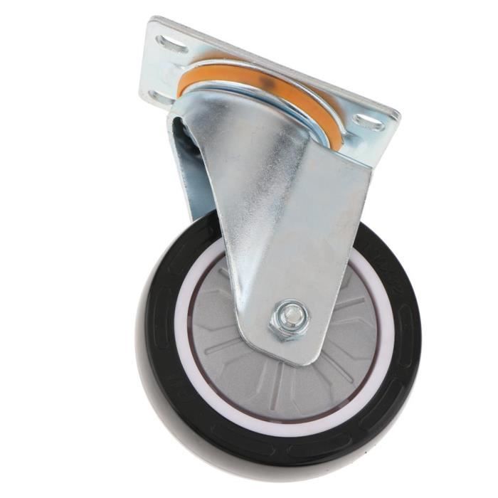 Roue Pour échafaudage Avec Frein, 200 Mm, Charge Max 200 Kg – Noire, Tout Terrain, Facile à Fixer