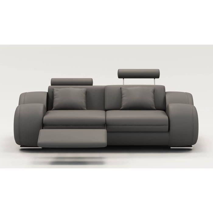 Hanper Canap/é en cuir 2 places moderne pour salon en cuir 120 x 62,5 x 63 cm Blanc