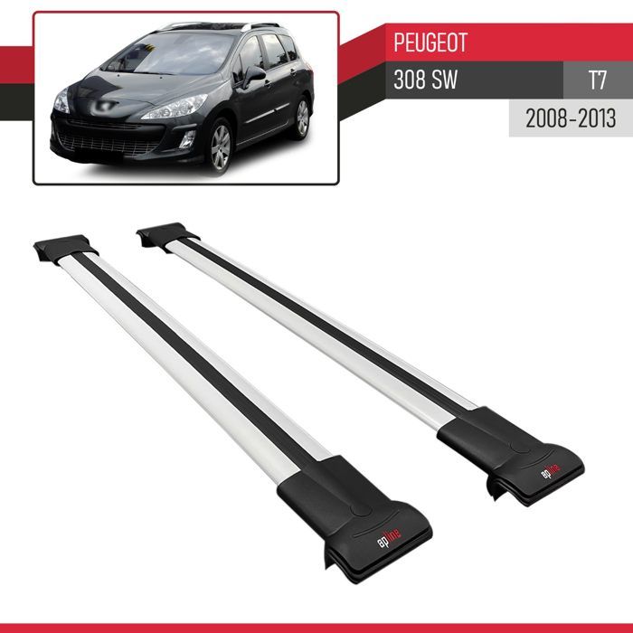 Barre Tetto Portapacchi Per Peugeot 207 SW 2006-2014 - Grigio Alluminio 2 Barre