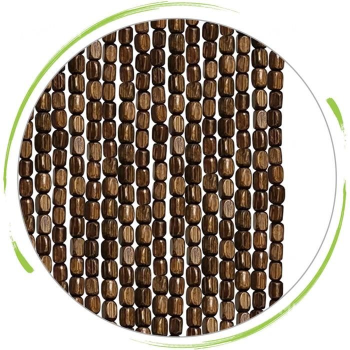 Rideau De Porte En Perles De Bois Rétro,Bambou Et Bois,90x220cm