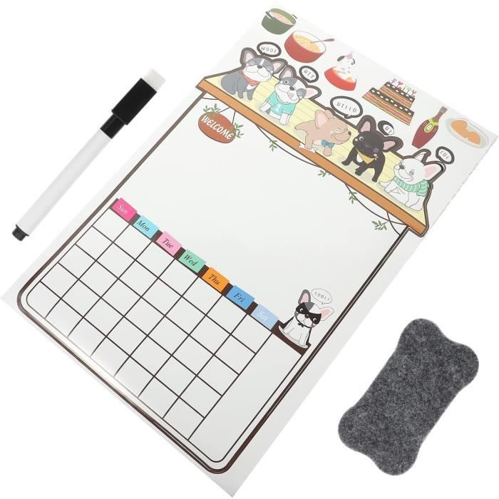 Tableau Magnétique Effaçable à Sec Pour Frigo - Calendrier Hebdomadaire En Acrylique Transparent - Idéal Pour Menus, Listes, Mémos - Avec 6 Stylos