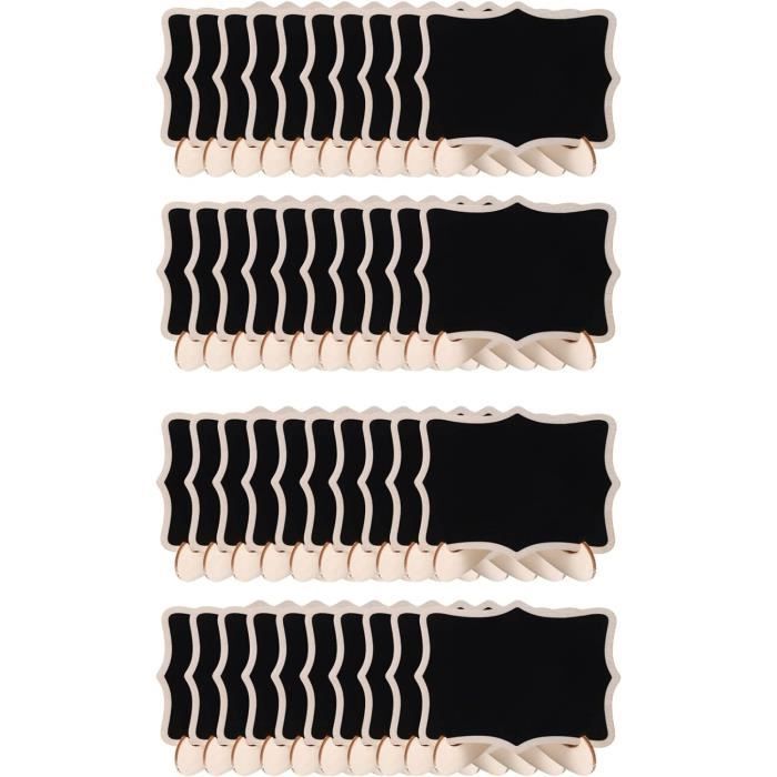 Lot De 12 Mini Tableaux Noirs – 15x13 Cm – Double Face Avec Support Bois - 7