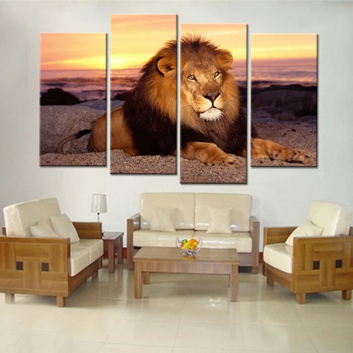 4 Piece Canvas Wall Art Photos Abstraites Lion Animal Sunset Peinture De Paysage Pour Salon Peinture En Toile Sans Cadre Cdiscount Maison 4 Piece Canvas Wall Art Photos Abstraites Lion Animal Sunset Peinture De Paysage Pour Salon Peinture En Toile Sans Cadre Cdiscount Maison