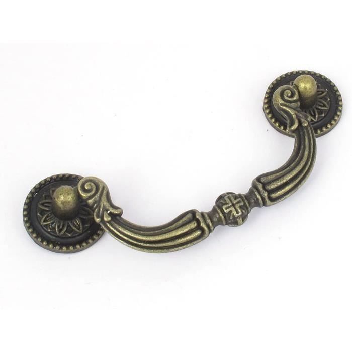 Poignée Tiroir Uxcell - Lot De 8 - Ton Bronze, 66mm Entraxe, Pour Armoire Cuisine - Métal Peint