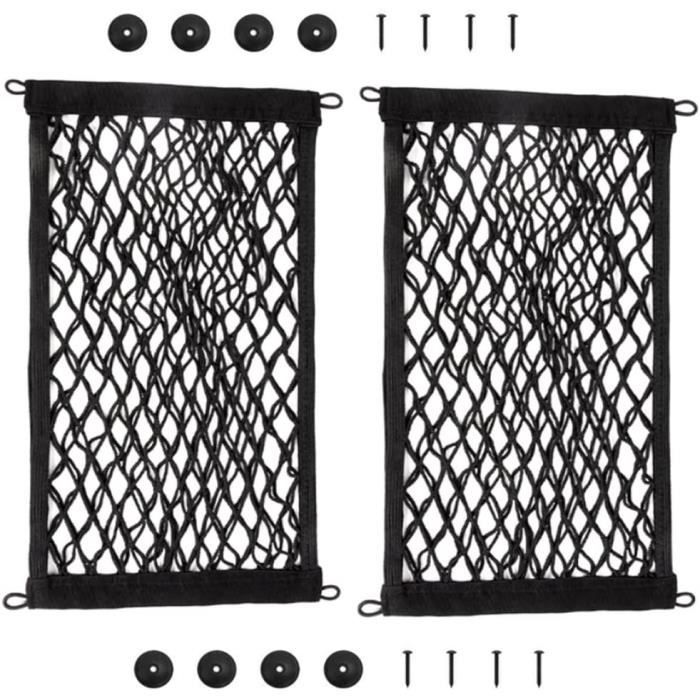 Lot De 2 Filets De Rangement Peluches Macramé Rose – Hamac Mural 100x100x140 Cm Pour Chambre Enfant, Coin Jouets, Style Boho Chic