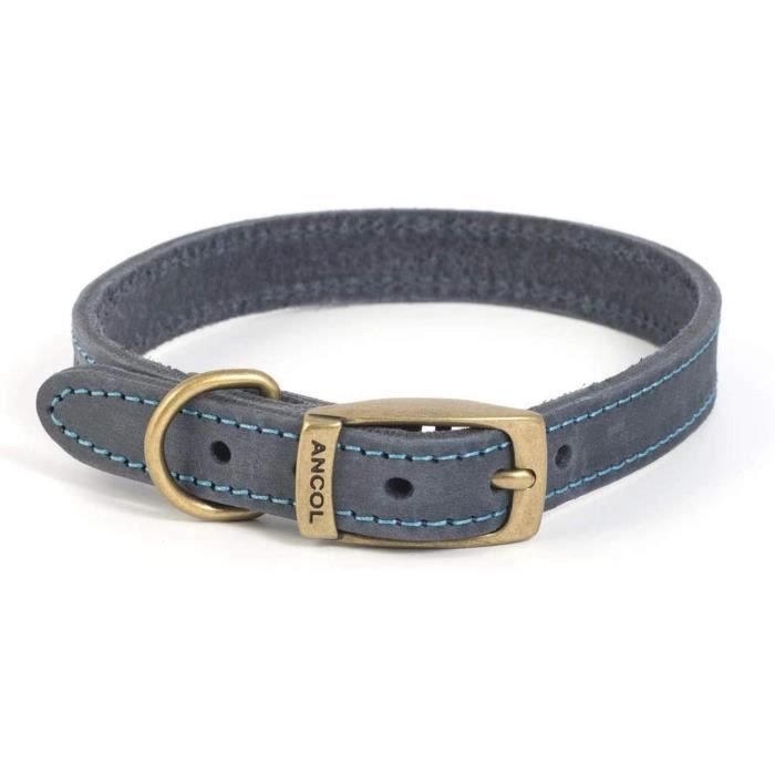 Comparer les prix de Collier en cuir - Ancol - Timberwolf - Bleu - 30.5 cm - Pour chien moyen