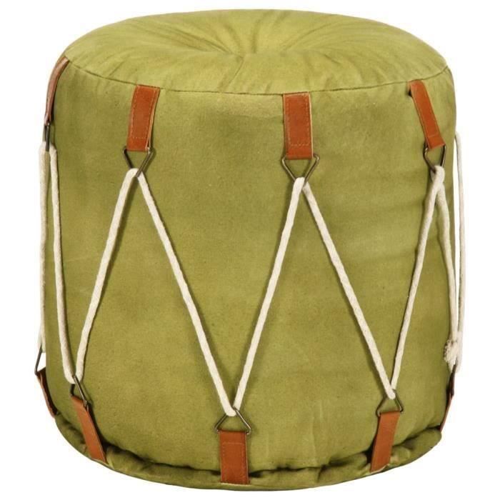 CEN Pouf Vert 40 x 40 cm Toile de coton ALIBA0107-12A53030 - Cdiscount ...