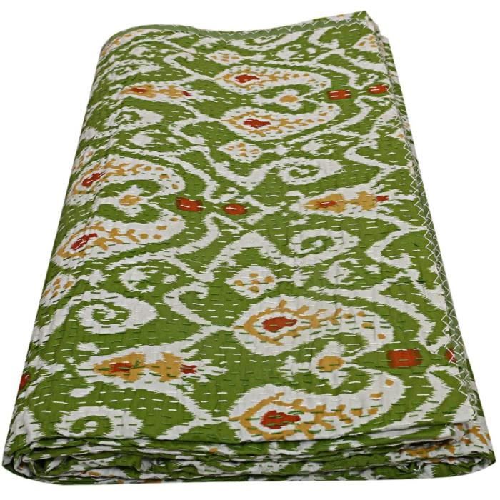 Details about   Literie Déco Couvre-Lit Piqué Boho Kantha Pasiley Coton Indien Couverture Parure 