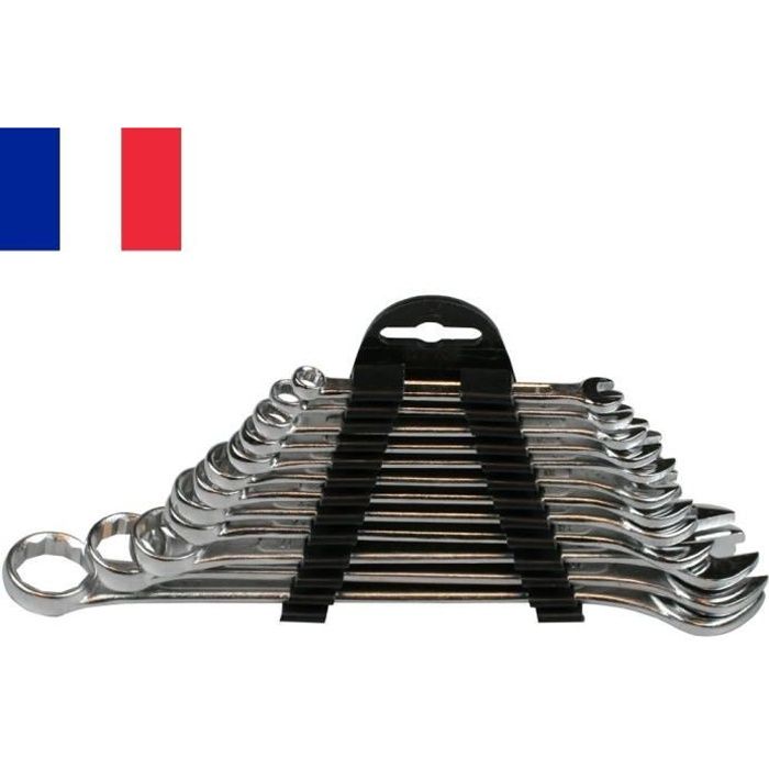 Set de 12 Clés Plates Mixtes à Oeil Plate Cliquet 6 à 22 mm Jeu Complet