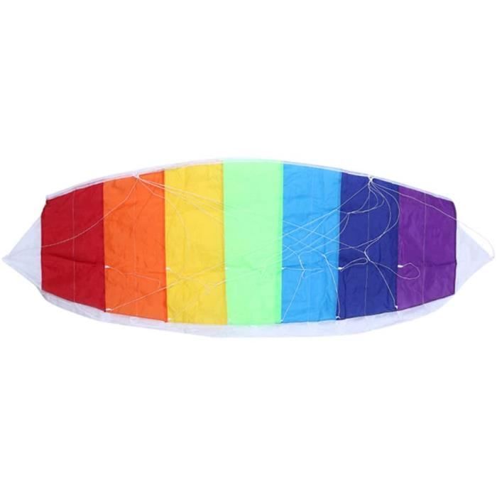 Cerf-volant Sport Double Ligne Rainbow 1.4m - Parafoil Coloré, Facile à Piloter, Pour Enfants Et Adultes