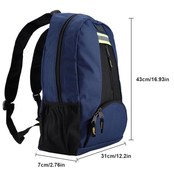 Sac à Dos Électricien 48 Poches – 55485, Noir Avec Orange/Gris, Résistant à L'Eau