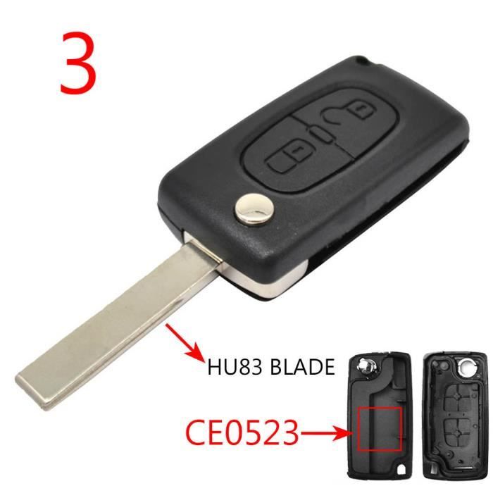 Clé Télécommande Peugeot Partner 308 3 Boutons VA2 433MHz ID46 - Compatible 307 407 Citroën