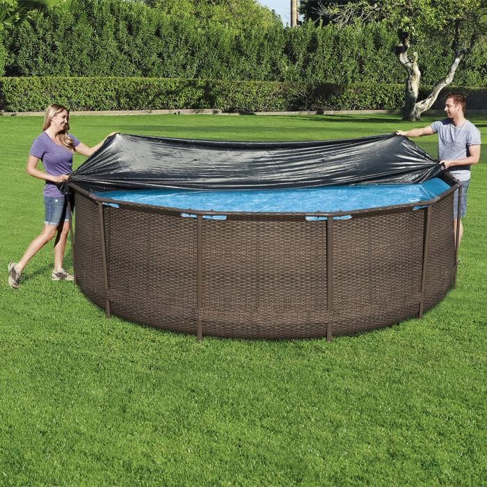 Bestway Couverture de piscine Flowclear 366 cm couverture de sécurité de piscine couverture de piscine hors sol 3202467