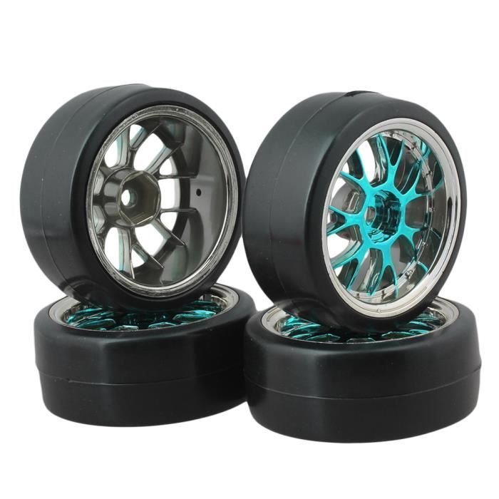 4 Pneus Drift Dur Pour Voiture RC 1/10 - Blanc, Diamètre 61 Mm, Largeur 25 Mm, Plastique