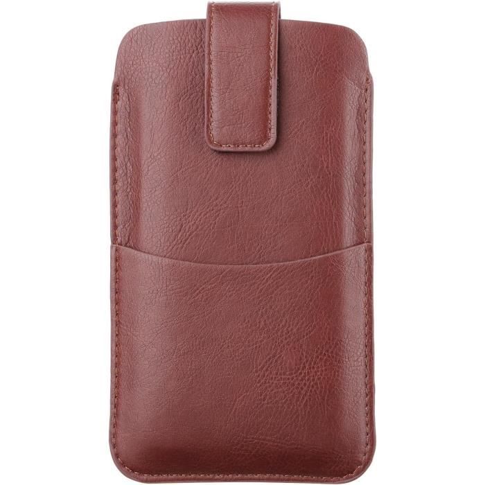 Étui Téléphone à Clapet Universel - Motif Crâne - Clip Ceinture - Neuf