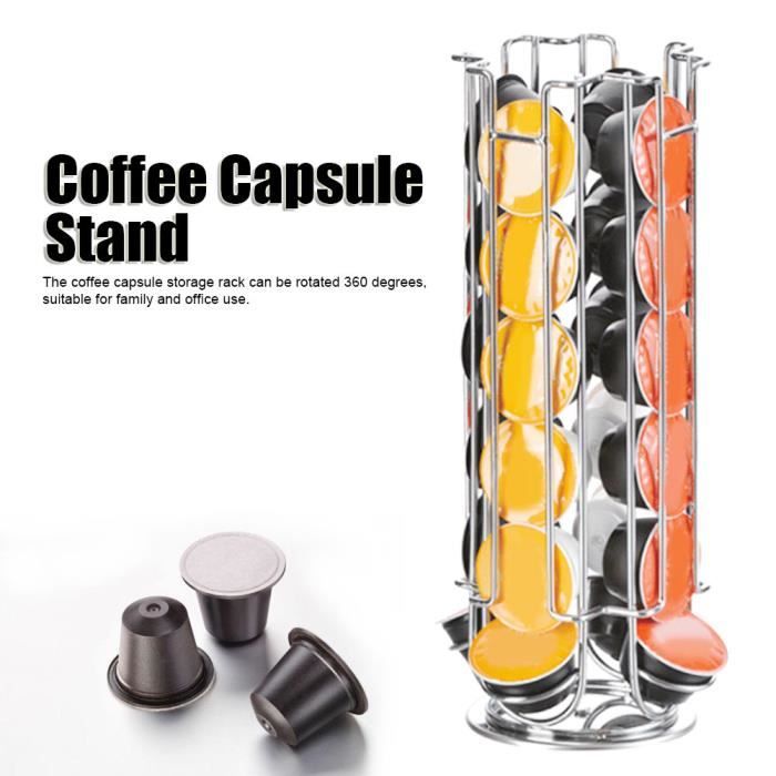 Panier Capsules Café 65 Capsules - Support Dosettes Forme Tasse Rétro Métal Noir