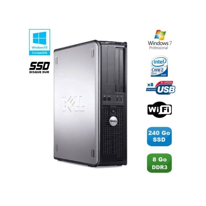 Top achat Ordinateur de bureau PC DELL Optiplex 380 DT Core 2 Duo E7500 2,92Ghz 8Go DDR3 240Go SSD Win 7 Pro pas cher Achat Ordinateur de bureau PC DELL Optiplex 380 DT Core 2 Duo E7500 2,92Ghz 8Go DDR3 240Go SSD Win 7 Pro pas cher