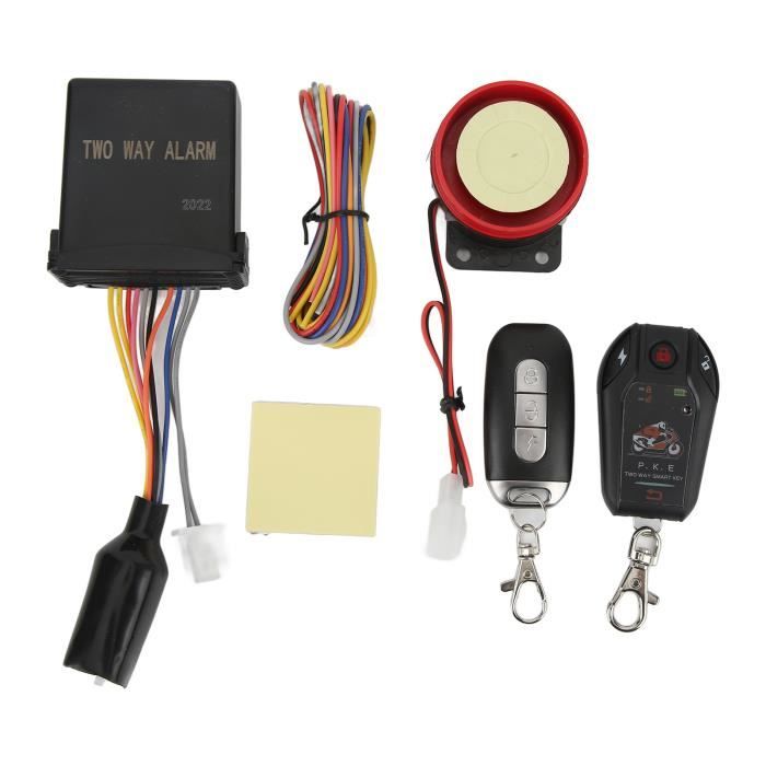 Dioche Système d'alarme de moto Système d'alarme de Moto à 2 Voies avec Kit de Démarrage à Distance du Moteur auto hyperfrequence