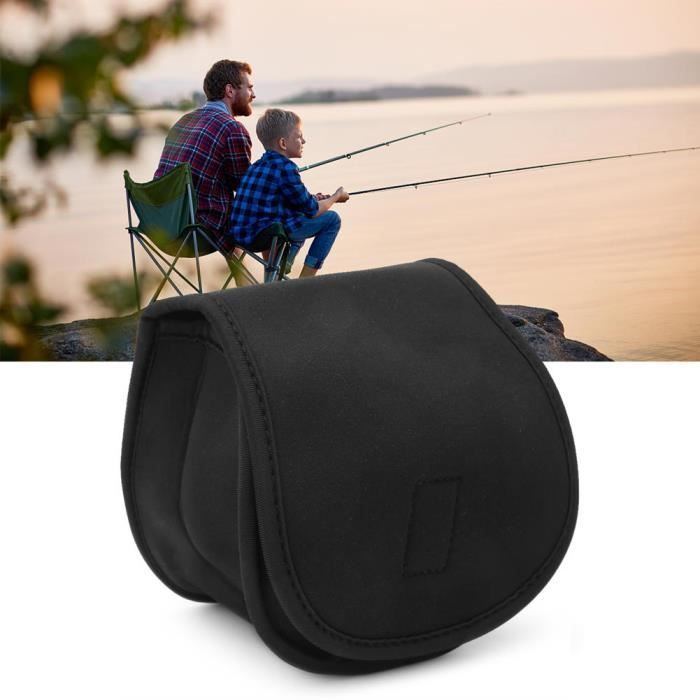 Milisten Sac à moulinet de pêche en néoprène noir, Noir/blanc, Décontracté