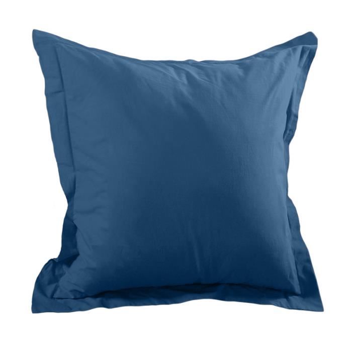 Taie d'oreiller à volant Confort Bleu - Couleur principale : Bleu